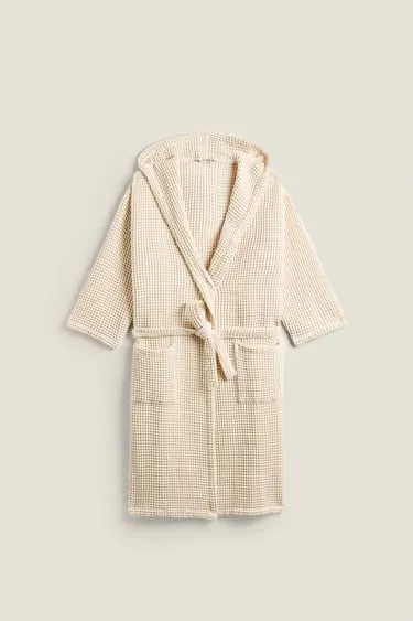 Хлопчатобумажный халат с вафельной текстурой