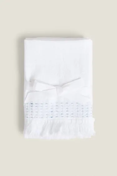 (упаковка из 3 штук) хлопчатобумажное полотенце с отстрочкой сверху