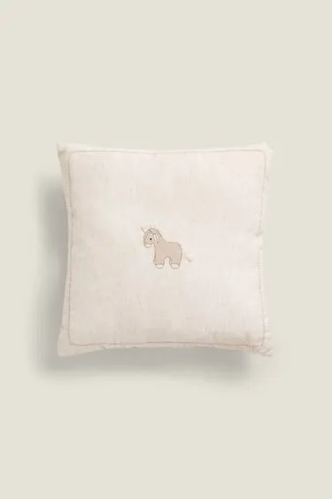 Детская льняная подушка-ослик